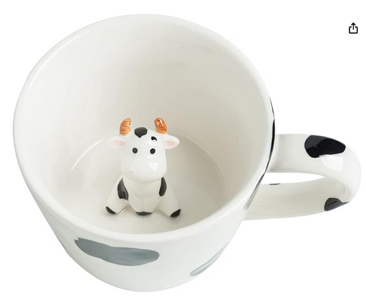 Cow Ceramic Cup Hidden 3D Animal Inside Mug