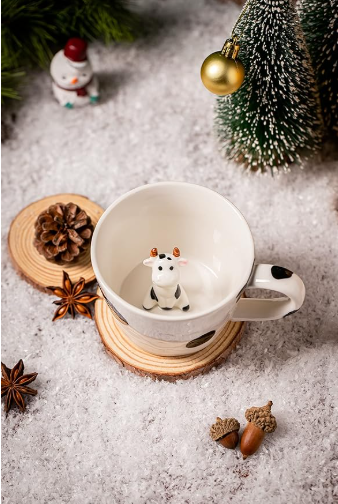 Cow Ceramic Cup Hidden 3D Animal Inside Mug